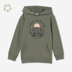 Sustainable kids hoodie printed organic cotton eco friendly baby tracksuit children hoodies sweatshirts boys