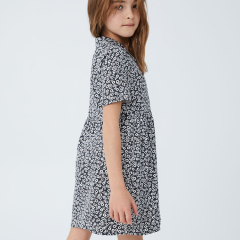 Organic Cotton Spring skirt print custom summer Shirt Dress organic baby clothes Short sleeve girl dress