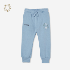 Sustainable kids jogger printed organic bamboo child fleece sweatpants eco friendly fleece jogger for boys