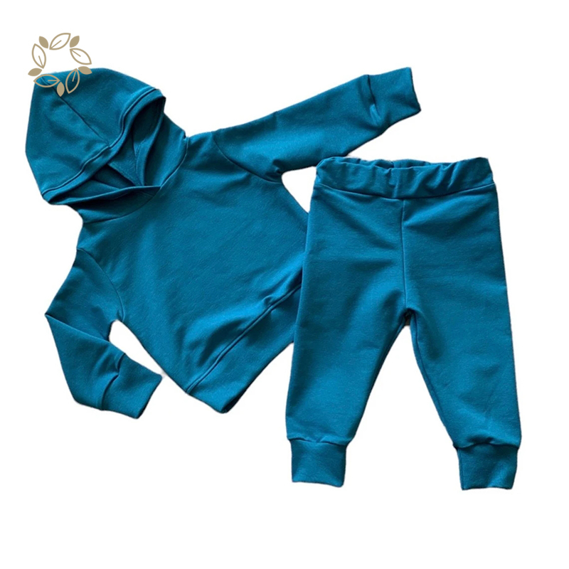 Organic bamboo Sweatsuit set Baby sustainable Toddler Lounge set eco friendly Solid Sweat pants kids