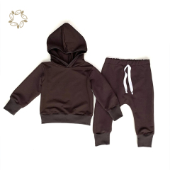 Organic bamboo Sweatsuit set Baby sustainable Toddler Lounge set eco friendly Solid Sweat pants kids