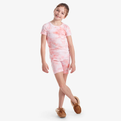 Matching family pajamas matching mother daughter tie dye pajamas kids shorts set Organic Cotton Matching Holiday Pyjama Set