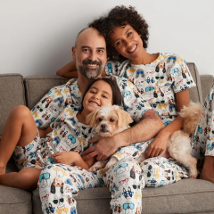Family matching pyjamas dog pyjamas Organic Cotton Matching Family Pajamas Eco-friendly dog pjs matching