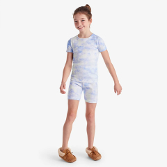 Matching family pajamas matching mother daughter tie dye pajamas kids shorts set Organic Cotton Matching Holiday Pyjama Set