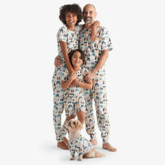 Family matching pyjamas dog pyjamas Organic Cotton Matching Family Pajamas Eco-friendly dog pjs matching