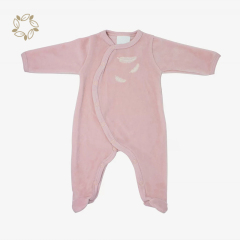 organic cotton velour baby clothes eco friendly baby footie romper sustainable custom velour sleepsuit