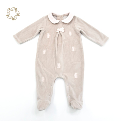 Baby organic cotton Velour romper sustainable baby velour footie romper eco friendly baby Winter clothes