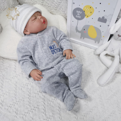 Sustainable baby velour romper organic bamboo newborn sleepers eco friendly infant velour sleepsuit
