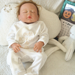 Organic baby bamboo cotton velour romper eco friendly baby velour clothes sustainable infant velour onesie