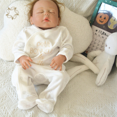 Organic baby bamboo cotton velour romper eco friendly baby velour clothes sustainable infant velour onesie