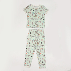 Bamboo viscose toddler pajamas 2 piece baby pyjamas kids summer home wear eco-friendly baby boys pjs