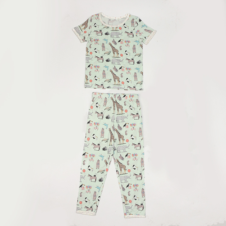 Bamboo viscose toddler pajamas 2 piece baby pyjamas kids summer home wear eco-friendly baby boys pjs