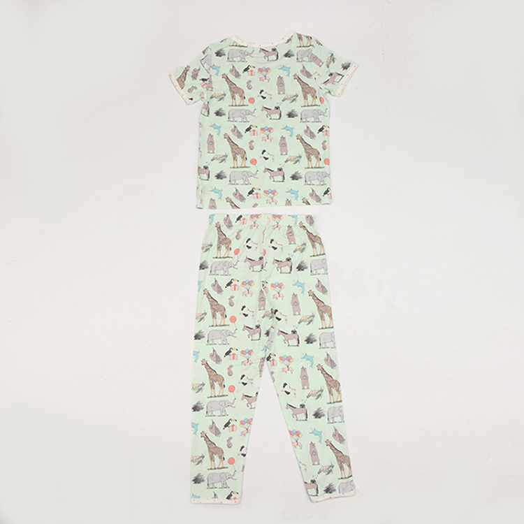 Bamboo viscose toddler pajamas 2 piece baby pyjamas kids summer home wear eco-friendly baby boys pjs