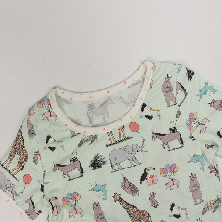 Bamboo viscose toddler pajamas 2 piece baby pyjamas kids summer home wear eco-friendly baby boys pjs