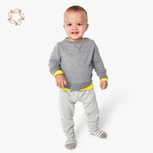 Organic cotton baby crewneck sweatshirt sustainable french terry toddler boy sweatshirt eco friendly baby jumper