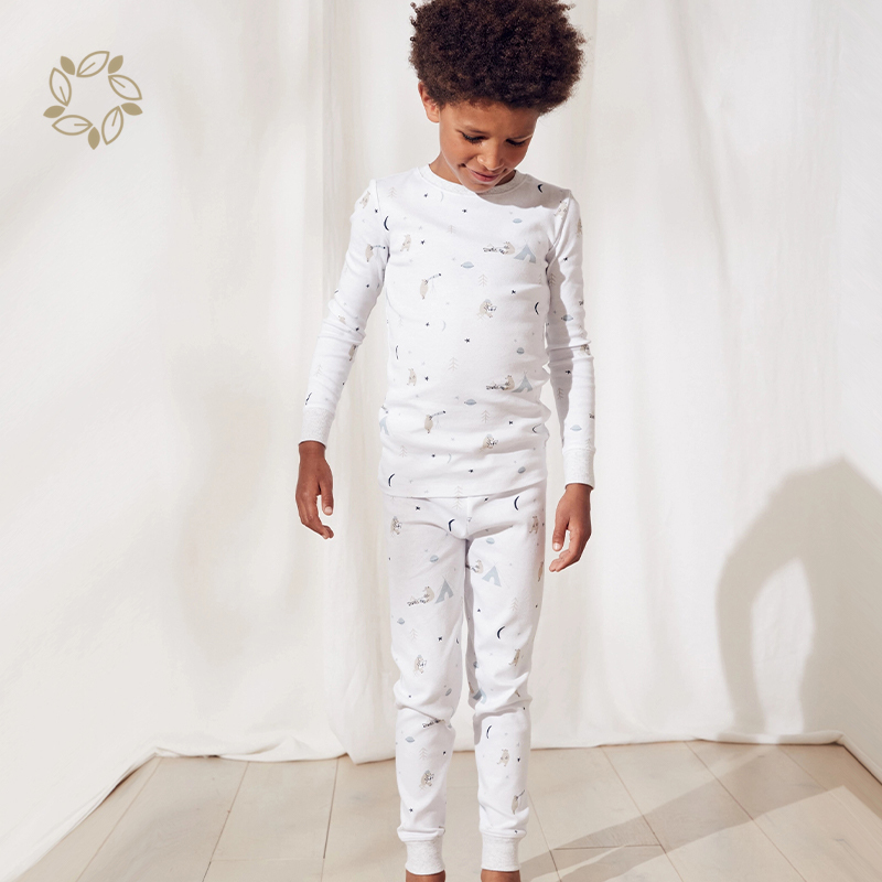 Organic cotton kids pyjama set sustainable kids sleepwear pajamas eco friendly sleeping wear kids set