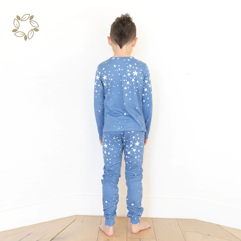 Sustainable pajamas bamboo children organic bamboo pajama kid eco friendly sleep wear kids pjs for kids