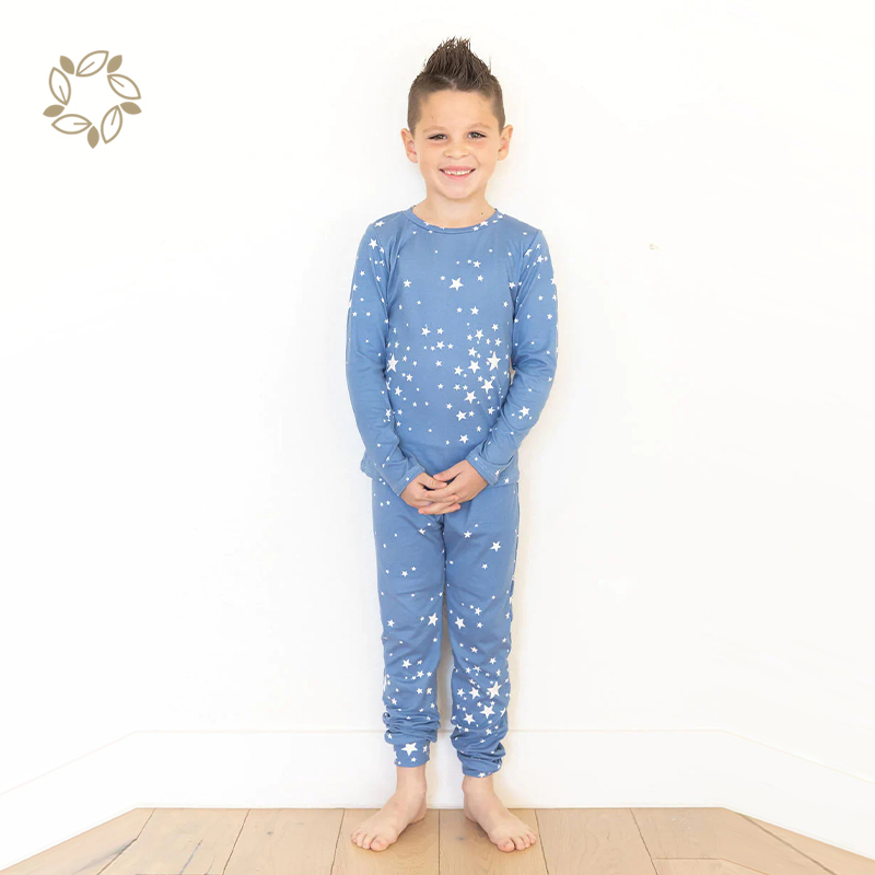 Sustainable pajamas bamboo children organic bamboo pajama kid eco friendly sleep wear kids pjs for kids