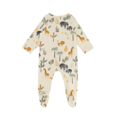 Infant clothes eco-friendly baby rompers custom print baby romper organic cotton baby sleepsuit two way zip sleepsuit