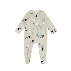 Organic cotton newborn zip romper Long Sleeve baby footie toddler girl clothes baby romper eco-friendly newborn sleepsuit