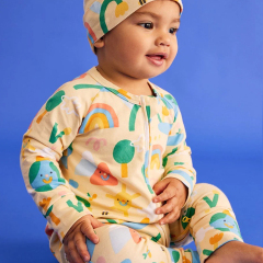 eco-friendly baby sleepsuit two way zipper onesie organic cotton zipper footie Infant clothes Custom print baby romper