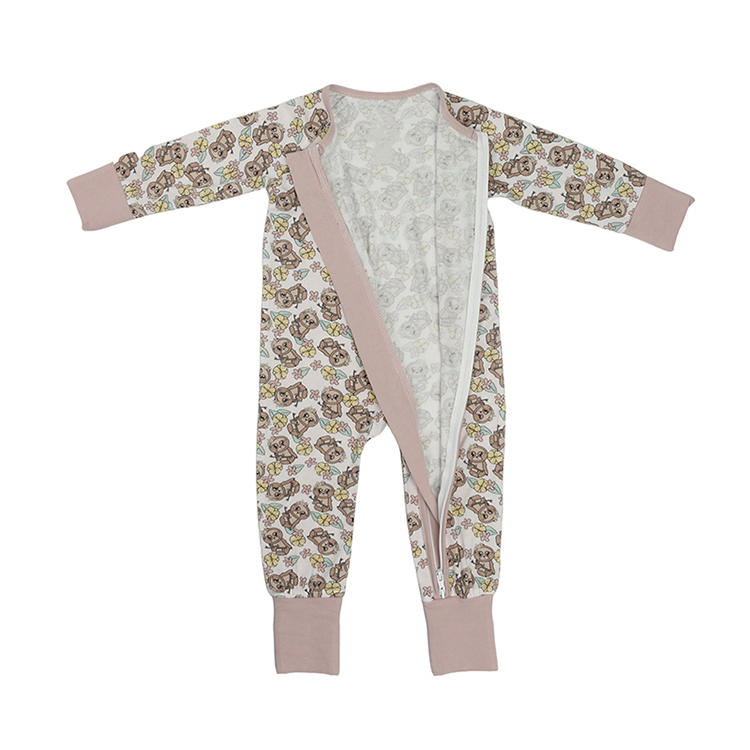 baby rompers two way zipper Eco-friendly infant sleepsuit long sleeve baby jumpsuit organic bamboo toddler romper