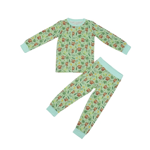 custom bamboo baby pajamas print two piece lounge set baby organic baby pyjamas eco-friendly infant Loungewear