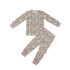 custom bamboo baby pajamas print two piece lounge set baby organic baby pyjamas eco-friendly infant Loungewear