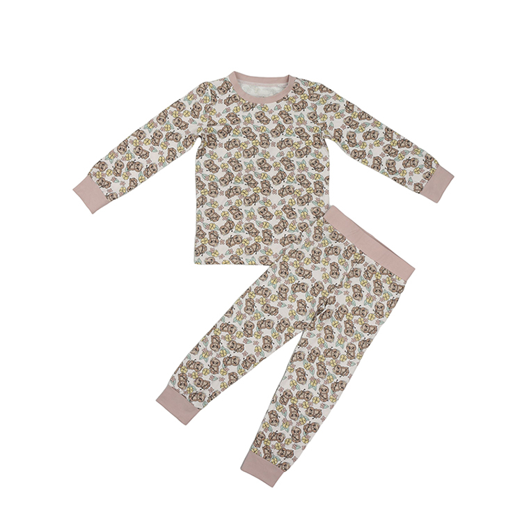 custom bamboo baby pajamas print two piece lounge set baby organic baby pyjamas eco-friendly infant Loungewear