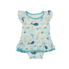 Ruffled Cap-Sleeve Twirl Skirt Bodysuit infant bubble romper newborn girl bodysuit bamboo baby Twirling Dress