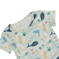 Baby pyjamas set organic baby loungewear pajamas bamboo short sleeve organic summer pajamas for baby's