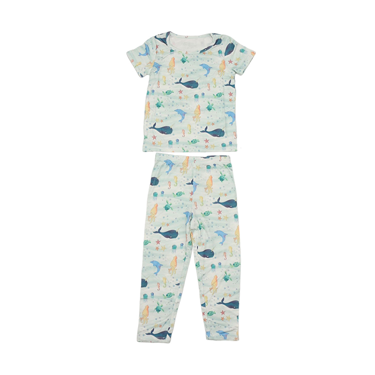 Baby pyjamas set organic baby loungewear pajamas bamboo short sleeve organic summer pajamas for baby's
