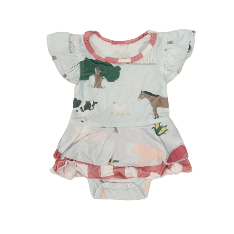 infant bubble romper Ruffled Cap-Sleeve Twirl Skirt Bodysuit bamboo baby Twirling Dress baby bodysuit rompers