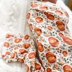 Baby swaddle blanket wrap and hat Eco Swaddle and Beanie Set Summer thin quilt blanket Organic cotton swaddle towel
