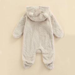 baby Fleece Romper organic cotton zipper footie Infant clothes baby long sleeve winter romper Hooded Footie Romper with Zipper