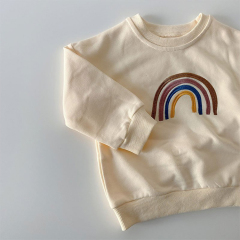 Toddler crewneck sweatshirt toddler Organic Cotton boys pullover hoodie eco friendly baby tracksuit baby pullover sweatshirt