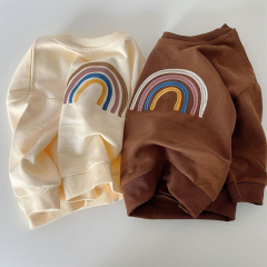 Toddler crewneck sweatshirt toddler Organic Cotton boys pullover hoodie eco friendly baby tracksuit baby pullover sweatshirt