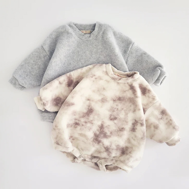 Baby Fleece Sweatshirt Romper organic cotton baby onesie long sleeve newborn romper eco-friendly Infant bodysuit