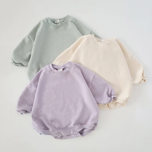 Baby Fleece Sweatshirt Romper organic cotton baby onesie long sleeve newborn romper eco-friendly Infant bodysuit