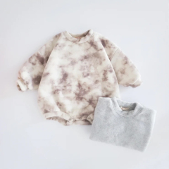 Baby Fleece Sweatshirt Romper organic cotton baby onesie long sleeve newborn romper eco-friendly Infant bodysuit