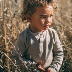 Long sleeve tee organic children t shirts eco-friendly kids Henry shirt Organic cotton kids t shirts