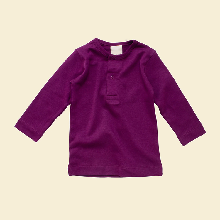Long sleeve tee organic children t shirts eco-friendly kids Henry shirt Organic cotton kids t shirts