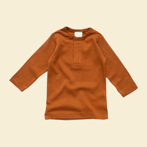 Long sleeve tee organic children t shirts eco-friendly kids Henry shirt Organic cotton kids t shirts