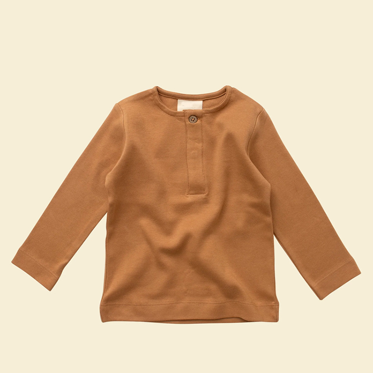 Long sleeve tee organic children t shirts eco-friendly kids Henry shirt Organic cotton kids t shirts
