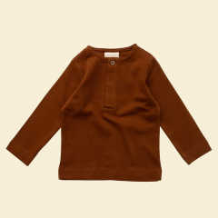Organic cotton kids Henry shirt eco-friendly tshirts for kids sustainable Long sleeve tee long-sleeve top custom Tshirts