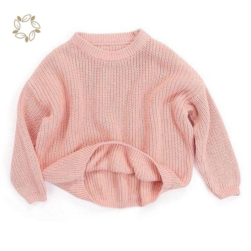 Sustainable Baby Solid Color Loose Sweater organic cotton baby rib knit jumper eco friendly chunky knits sweater