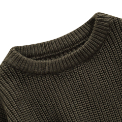 children Sweaters Long Sleeve Solid Color Chunky Knit Pullover Organic Cotton kids sweater
