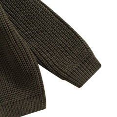 children Sweaters Long Sleeve Solid Color Chunky Knit Pullover Organic Cotton kids sweater