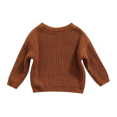 Organic Toddler Pullover Organic Cotton kids sweater long sleeve rib knit sweaters Newborn Baby top