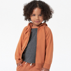 Children cardigan hoodies organic cotton kids hoodie Custom Organic Kids zip sweatshirt Hooded Kid zip up hoodie